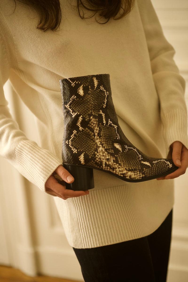 anne thomas Simon Boots Snake Kaki / 37 - 41