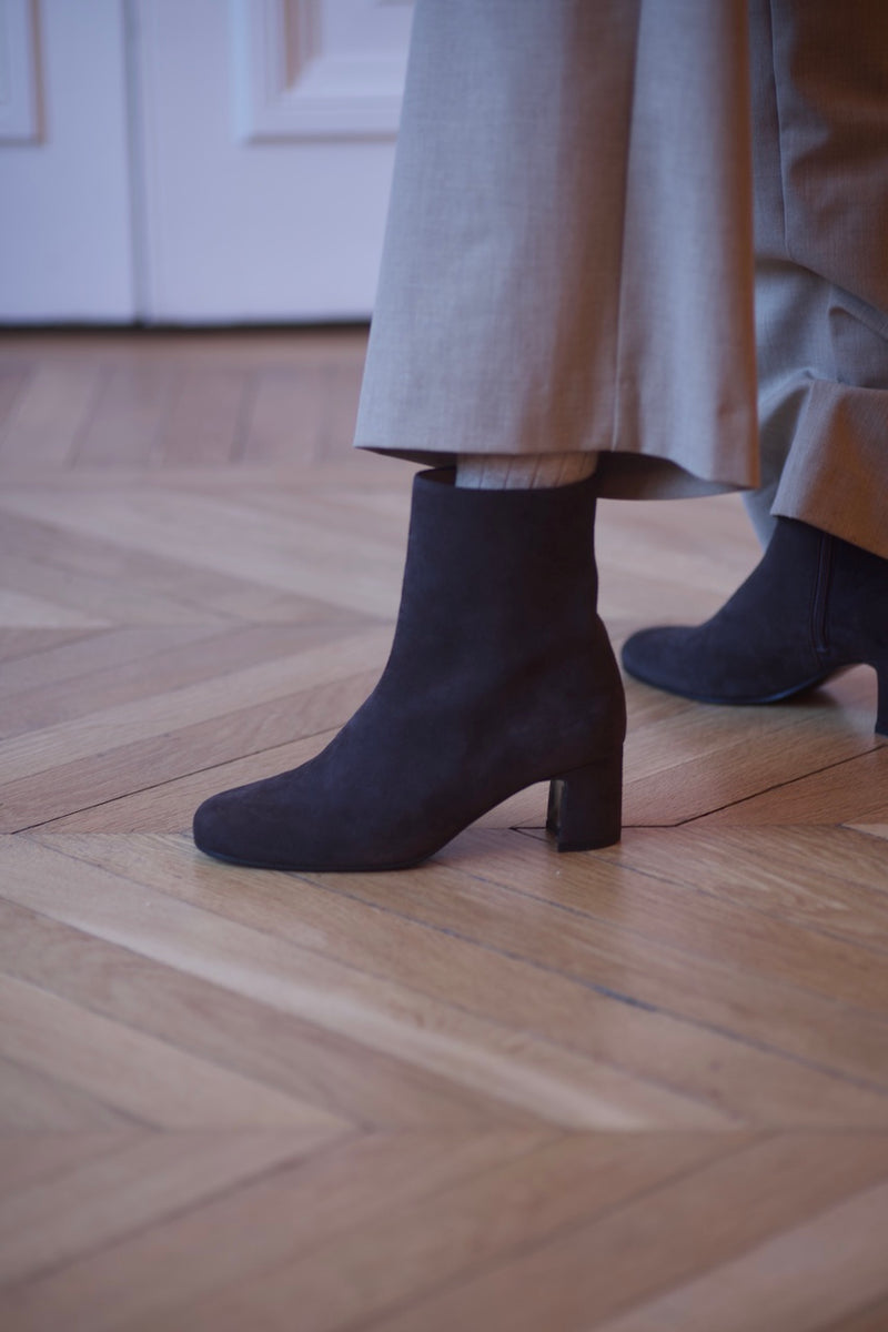 Anne Thomas Vénezia Boots Velours Poivre Sauvage