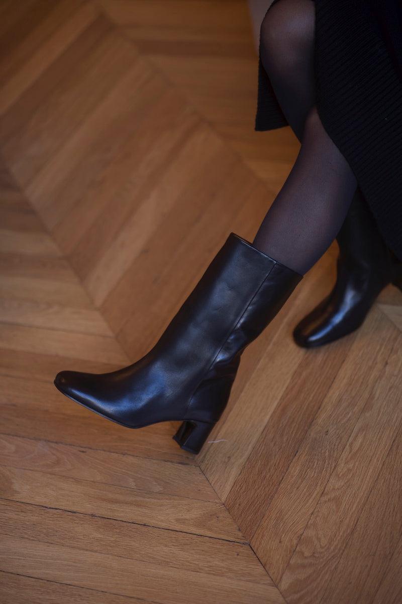 Anne Thomas Vénezia Mi Boots Calf Black