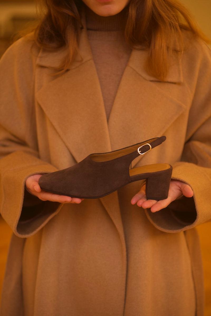 anne thomas Pavlova Slingback Velours Poivre Sauvage / 37 - 40