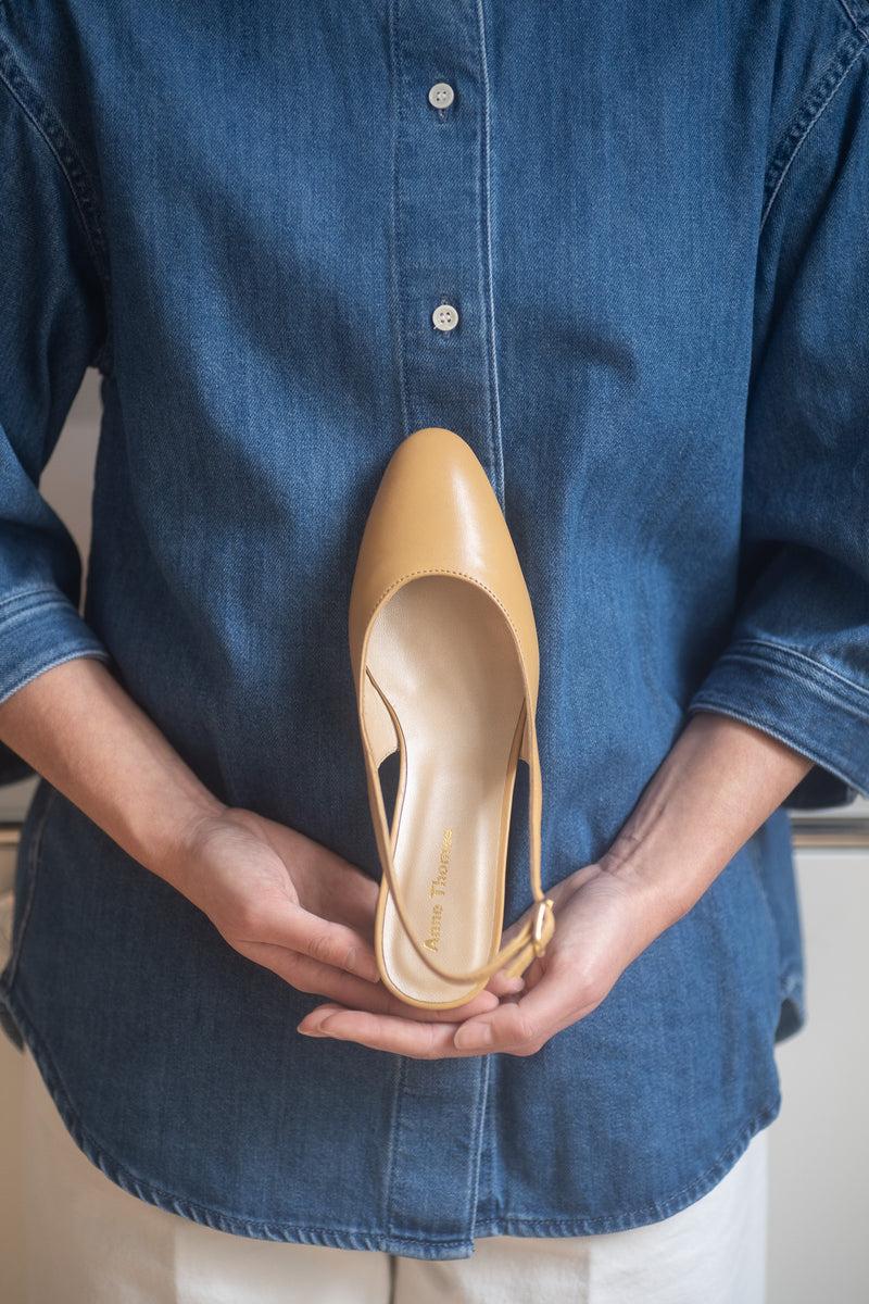 Anne Thomas Pré Vente - Anita Slingback Nappa Naturalle