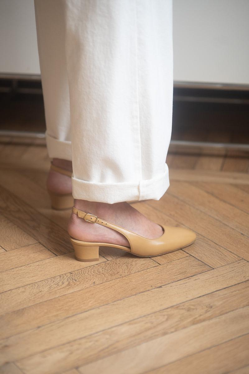 Anne Thomas Pré Vente - Anita Slingback Nappa Naturalle