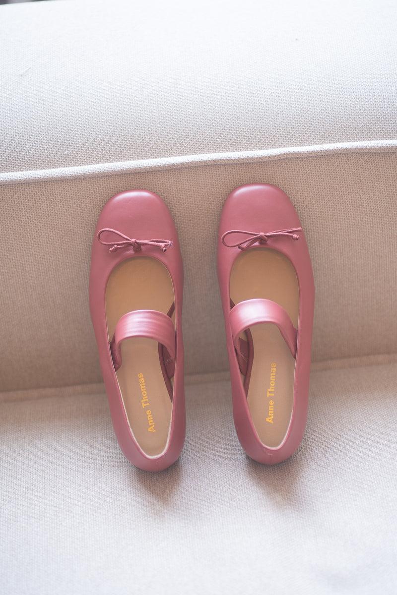 anne thomas Pré Vente - Colette Ballerina Nappa Rosa Barocco