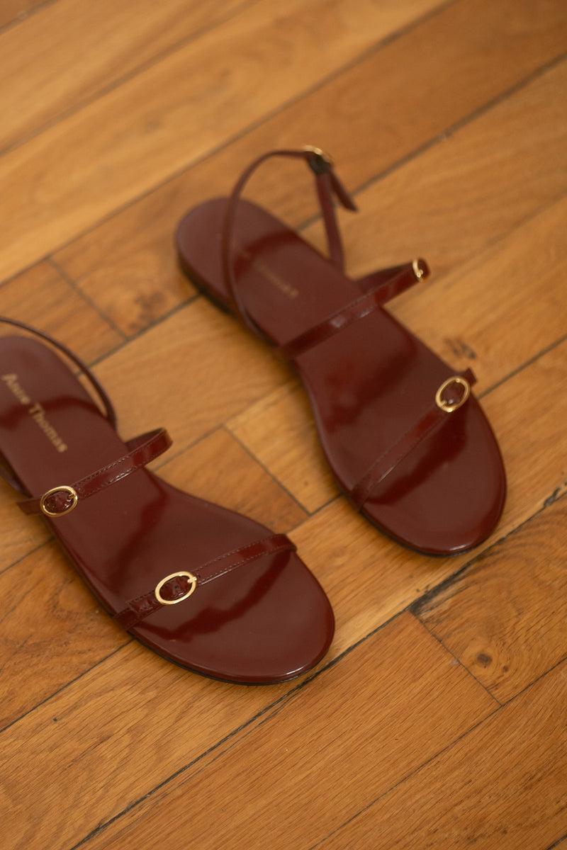 Anne Thomas Pré Vente - Daphné Sandals Polido Bordeaux