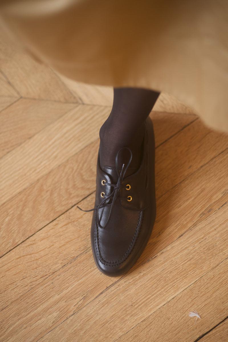 Anne Thomas Pré Vente - Portofino Boat Shoes Nappa Black