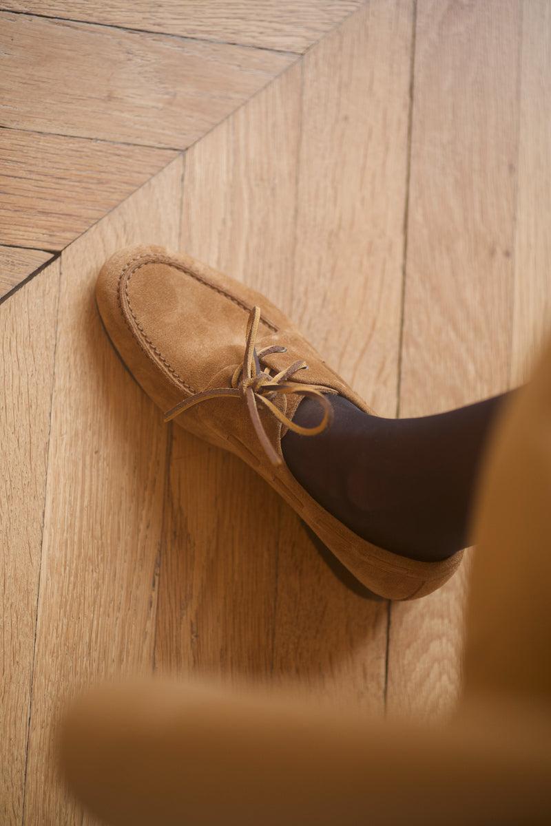 anne thomas Pré Vente - Portofino Boat Shoes Softy Cognac