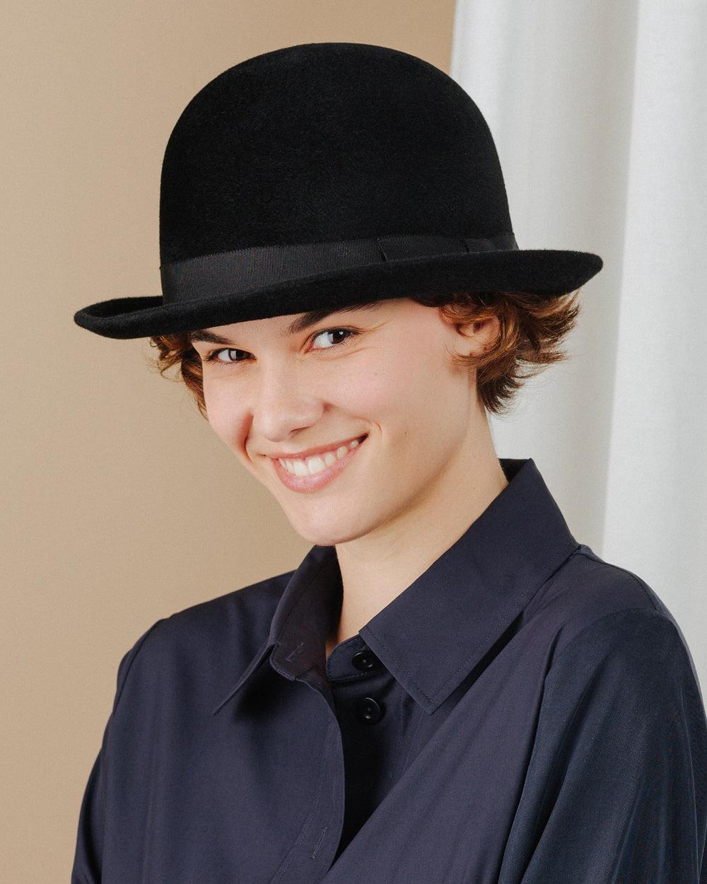 Anthony Peto Bowler Feutre Black;;;Brown;;;Leopard