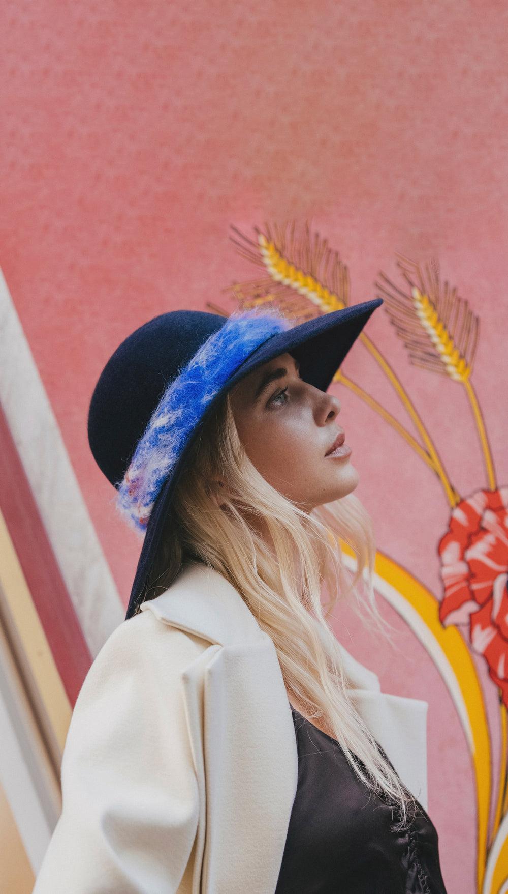 Anthony Peto Capucine Felt Mohair Dark Navy;;;Plum