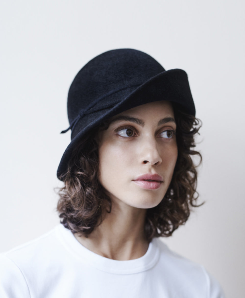 Anthony Peto Cloche Relevée Feutre Black;;;Green