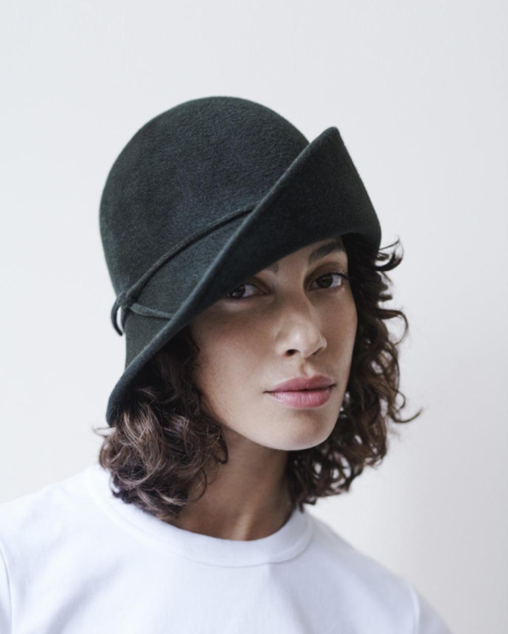 Anthony Peto Cloche Relevée Feutre Black;;;Green