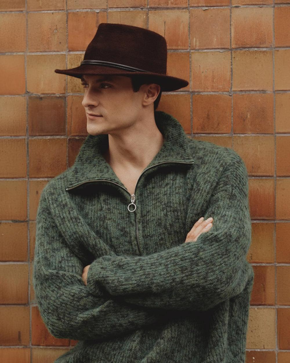 Anthony Peto Clyde Feutre Cuir Marron Brown