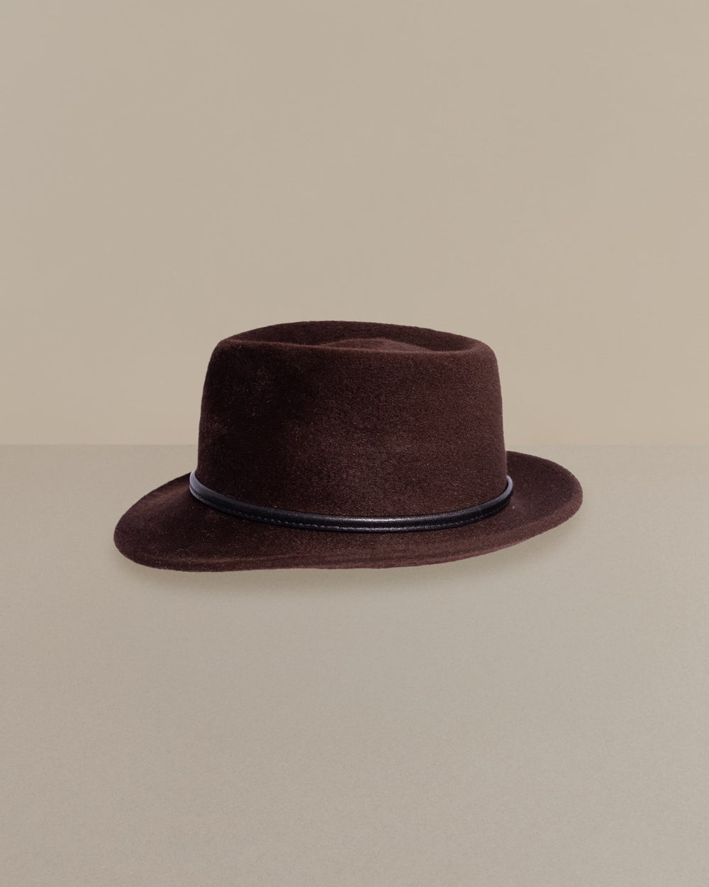 anthony peto clyde feutre cuir marron Brown