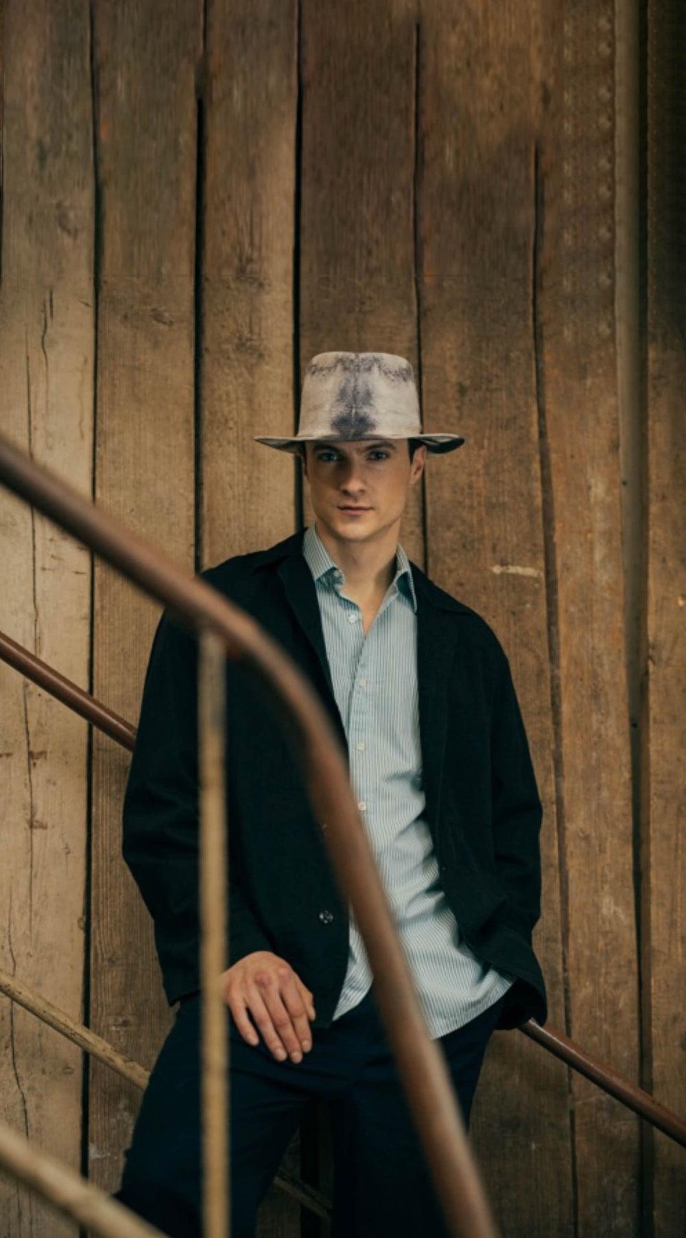 Anthony Peto Clyde Tie Dye Panama Black;;;Blue