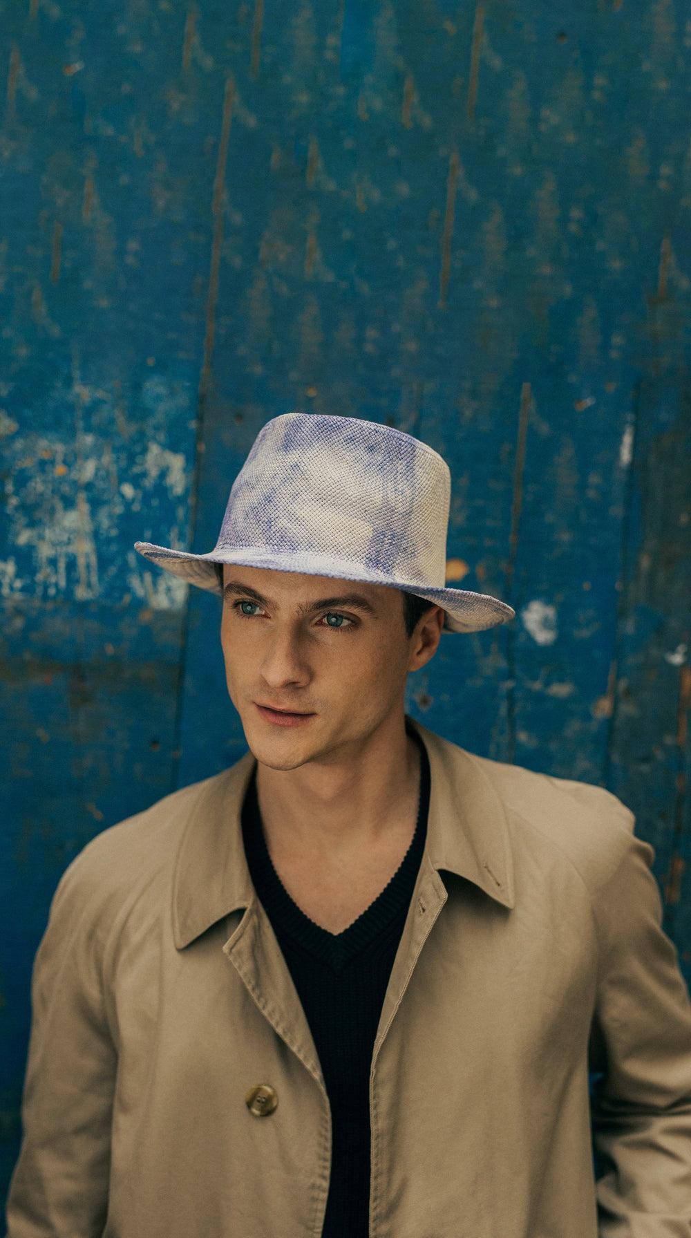 Anthony Peto Clyde Tie Dye Panama Black;;;Blue