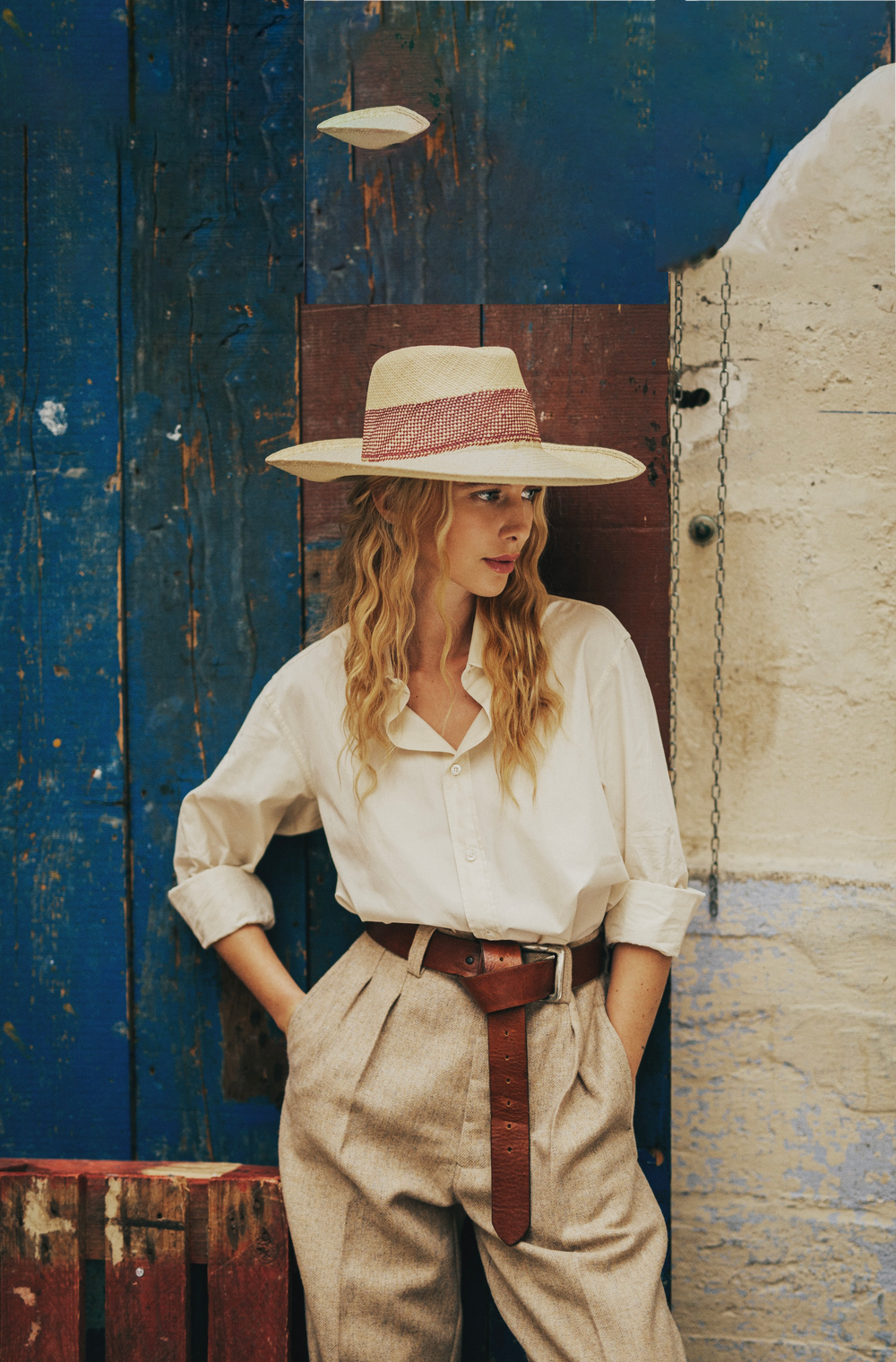 Anthony Peto Dusko Wide Brim Mesh Weave Panama