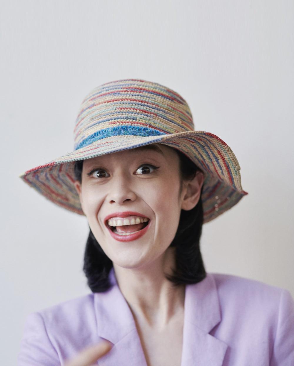 Anthony Peto Grace Panama Crochet Multicolore Bleu