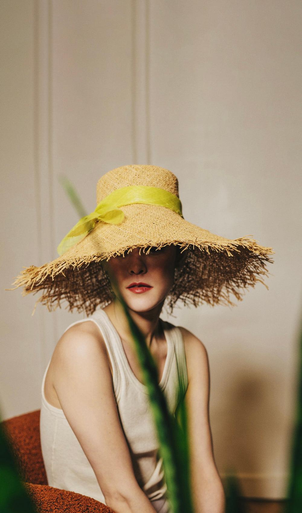 Anthony Peto Idyll Raffia With Ribbon Yellow;;;Blue