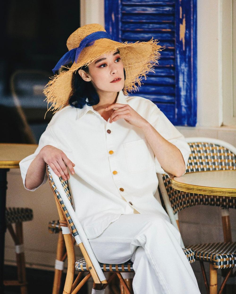 Anthony Peto Idyll Raffia With Ribbon Yellow;;;Blue