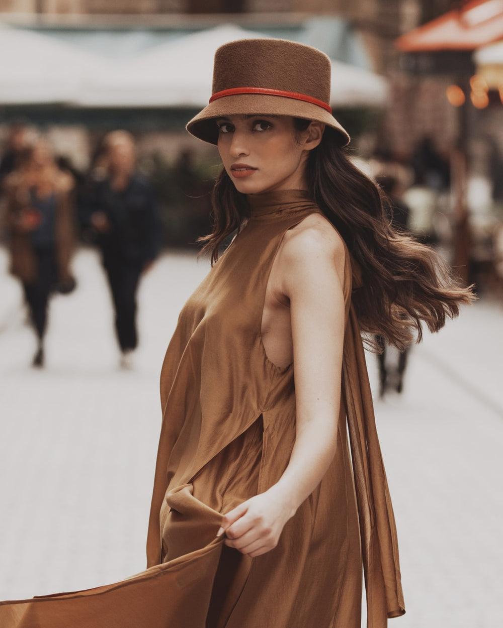 Anthony Peto Joshua Feutre Cuir Marron Brown