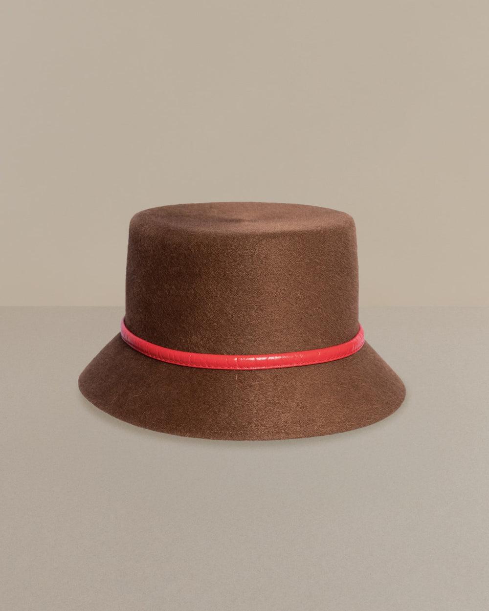 anthony peto joshua feutre cuir marron Brown