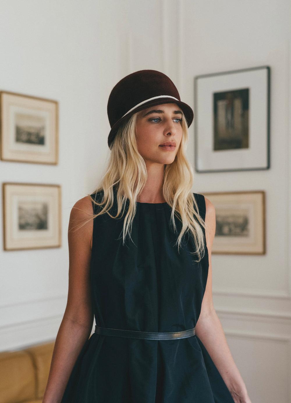 Anthony Peto Petite Cloche Burgundy Felt