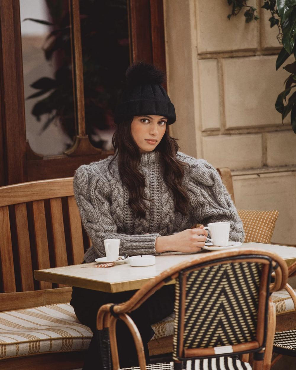 Anthony Peto Snookie Pompon White;;;Black