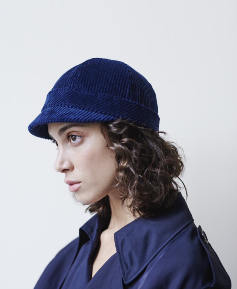 Anthony Peto Swiss Cap Cotton Corduroy Denim