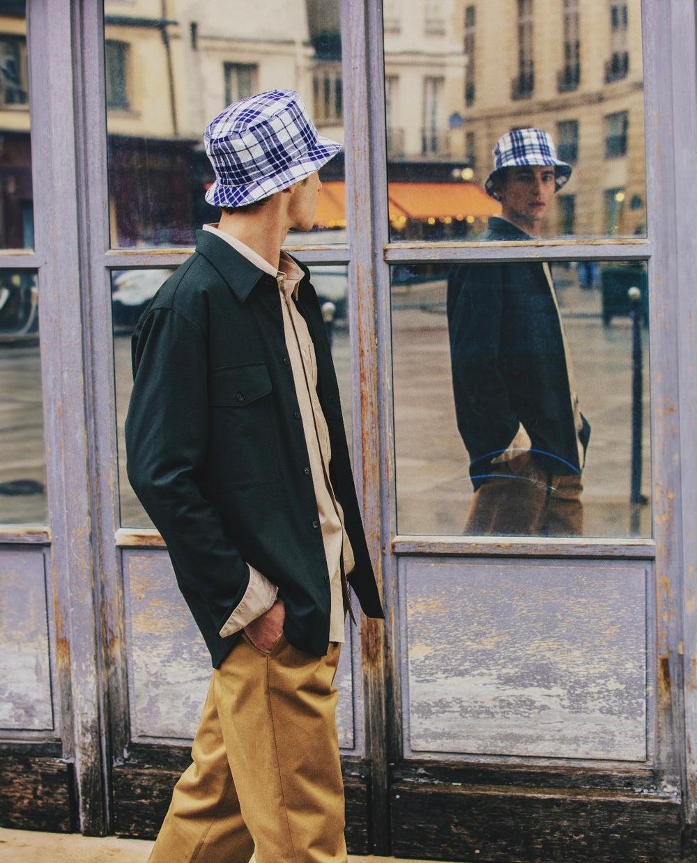 Anthony Peto Traveller Lin Navy Blue Squares