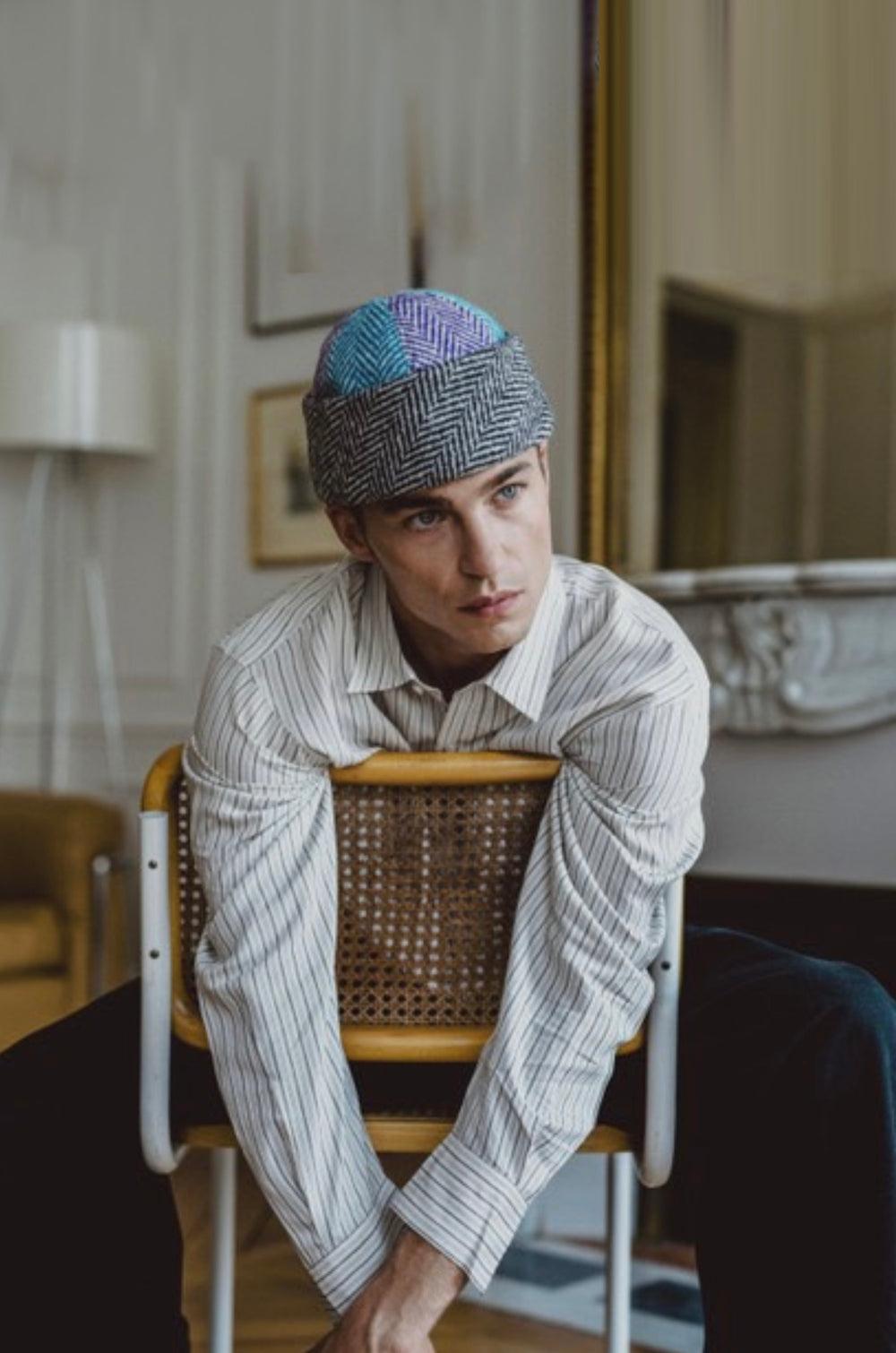 Anthony Peto Beanie Laine Donegal Tweed Gris Donegal Tweed Brown