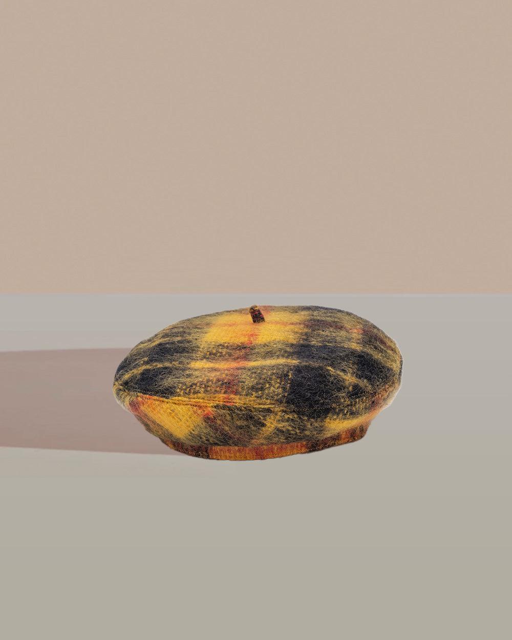 anthony peto beret mohair Grey Check Mohair;;;Cornish;;;Yellow