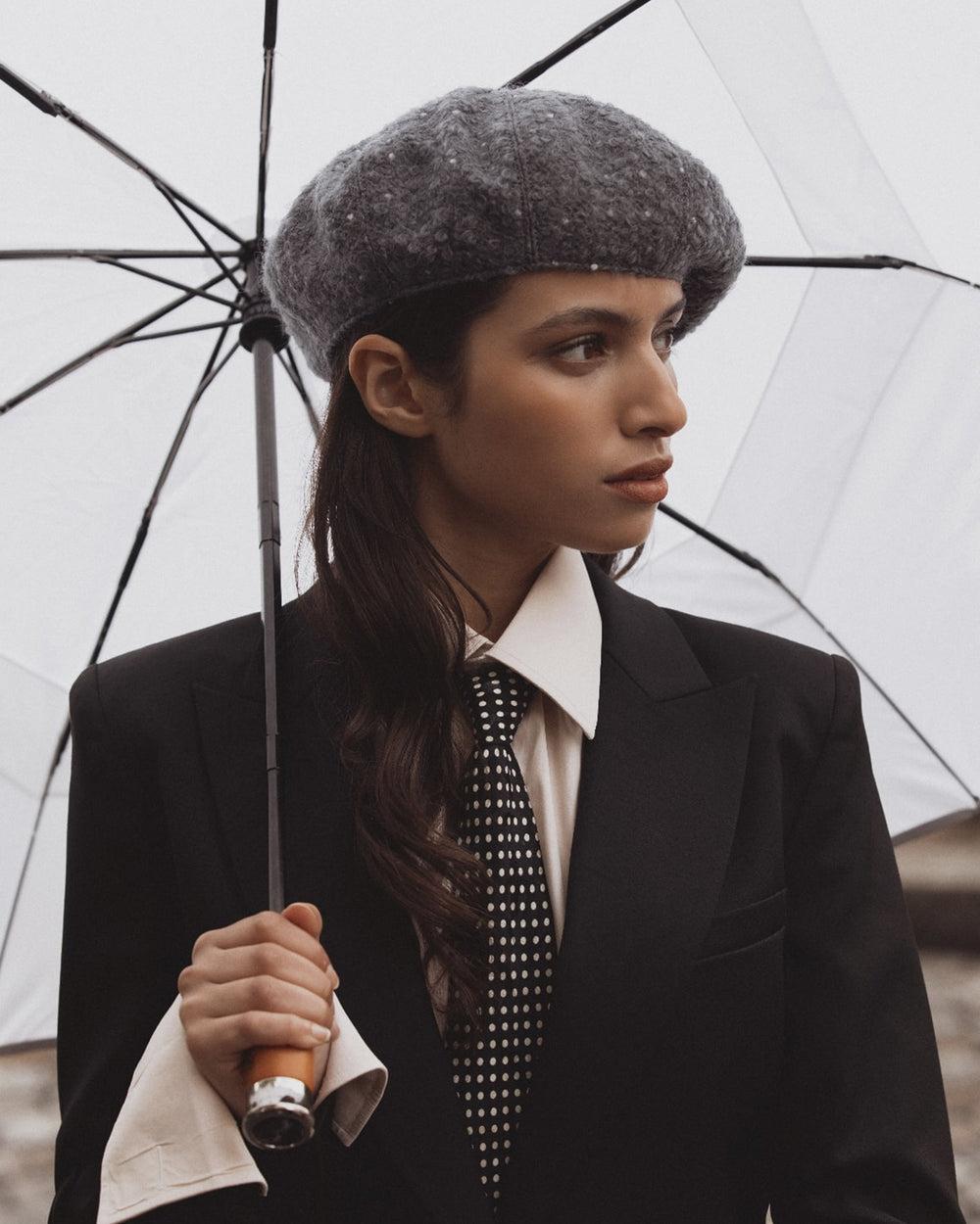 Anthony Peto Beret Montparnasse Brown Tweed Brown Tweed;;;Grey Bouclette White