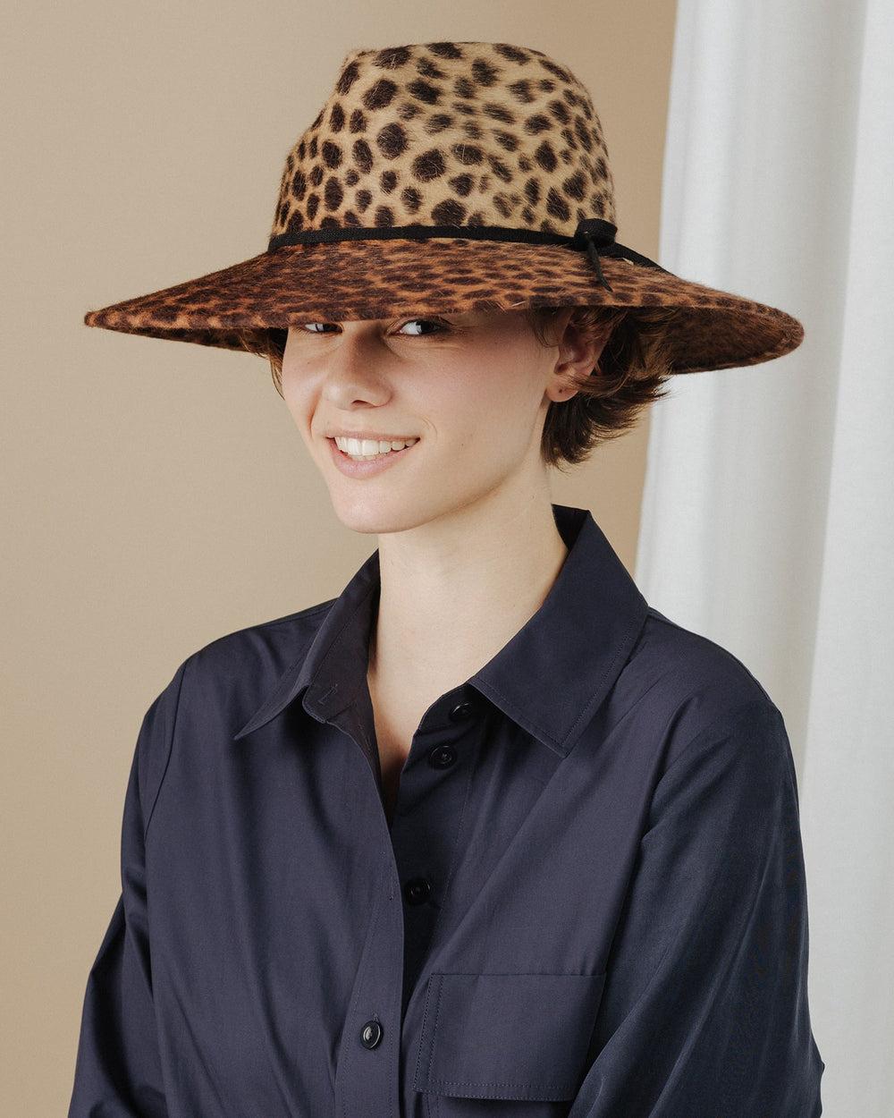 Anthony Peto Casablanca Feutre Black;;;Brown;;;Leopard Print;;;Red