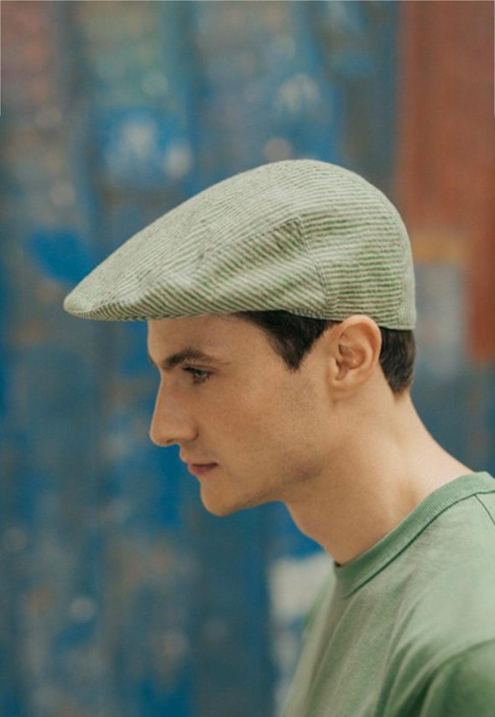 Anthony Peto Casquette Ajustée Lin Beige Stripes;;;Green Stripes;;;Red Stripes