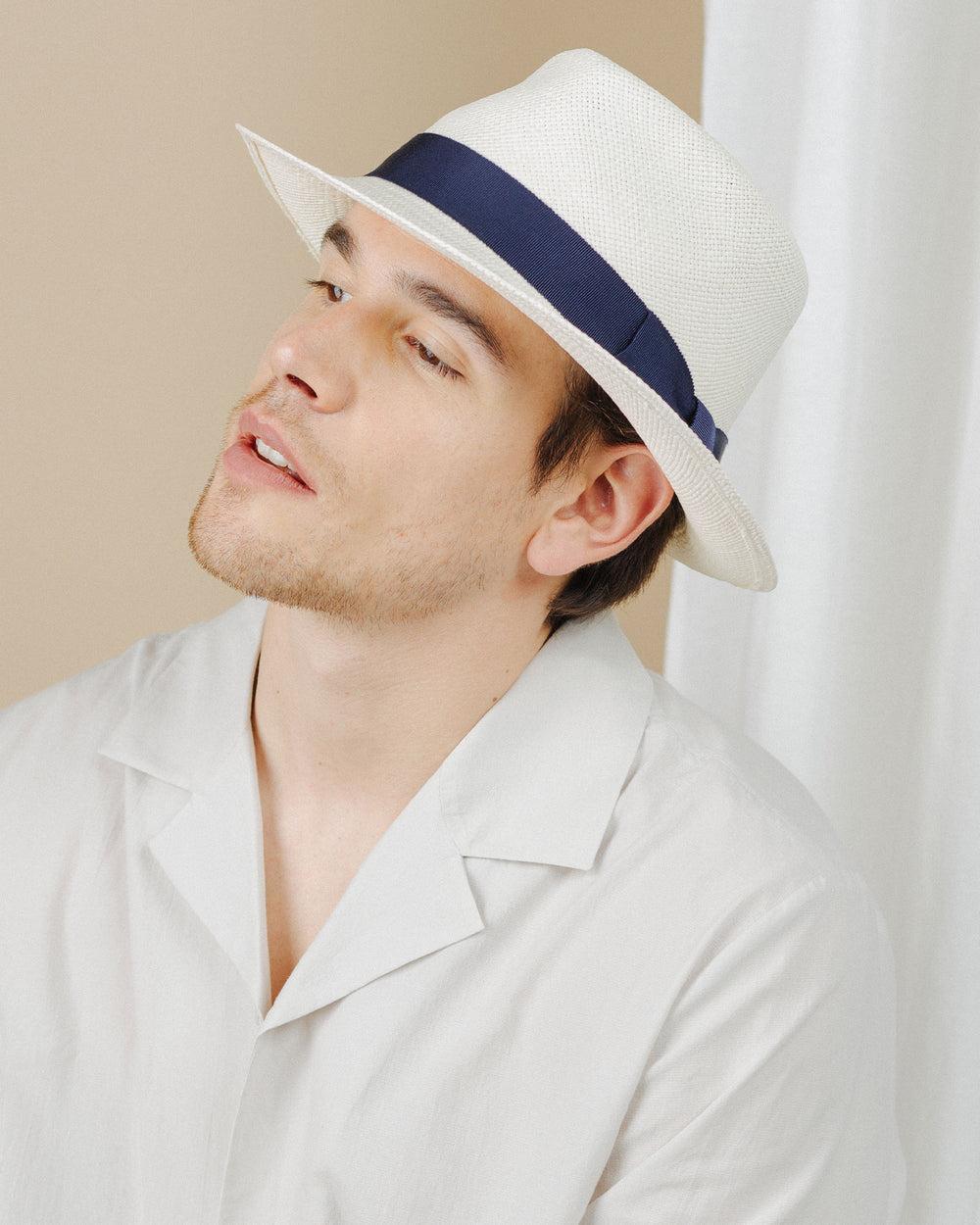Anthony Peto Clyde Panama Cream And Navy Ribbon;;;Beige