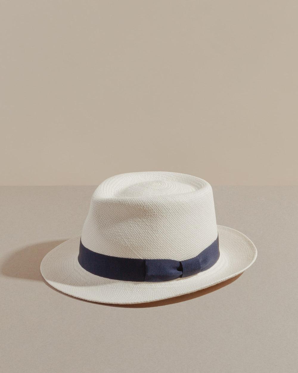 anthony peto clyde panama Cream and Navy Ribbon;;;Beige