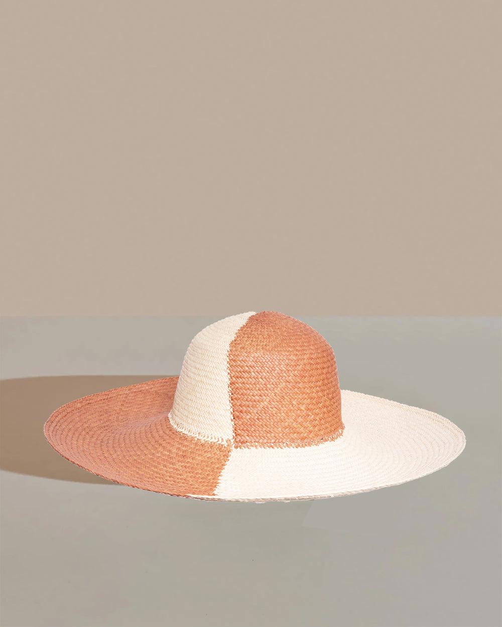 anthony peto grande capeline panama bicolour caramel naturel