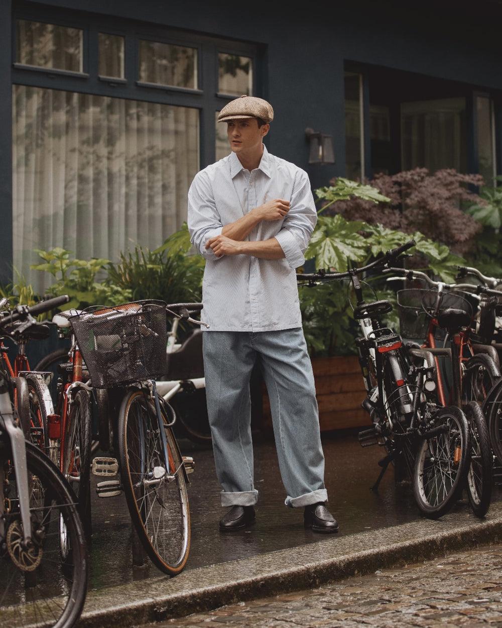 Anthony Peto Irlandaise Laine Ochre Herringbone;;;Green Herringbone;;;Navy Herringbone;;;Black;;;Caviar;;;Earth Jet;;;Blue Navy Herringbone