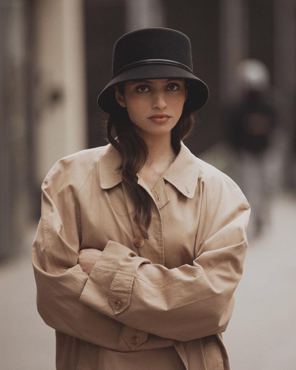 Anthony Peto Joshua Montcapel Cuir Laine Feutre Noir Black