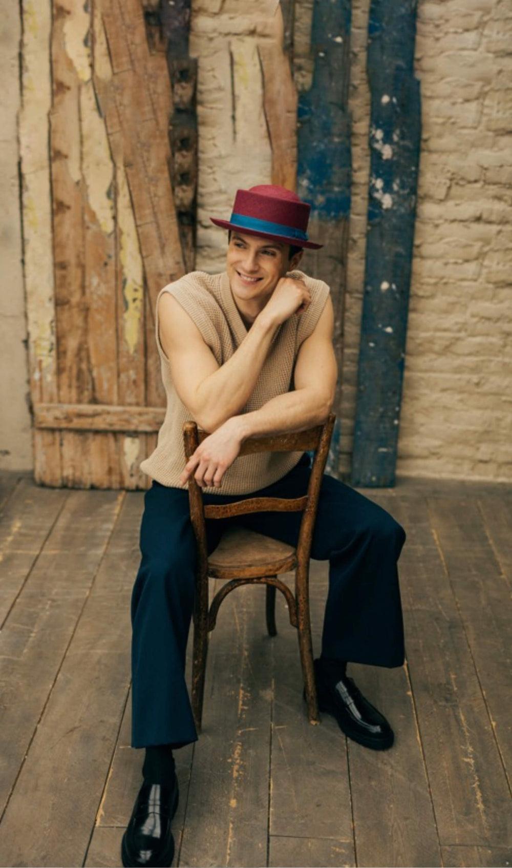 Anthony Peto Lucky Jim Panama Red;;;Navy;;;Caramel;;;White