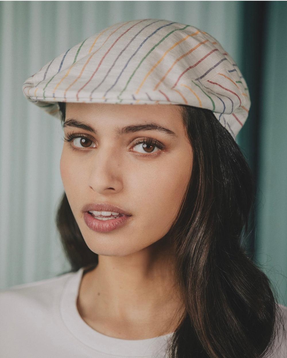 Anthony Peto Nouveau Fitted Cap Lin Rainbow;;;Yellow Multi Stripes;;;Rue Evergreen;;;Irish Tartan;;;Shilmore Green