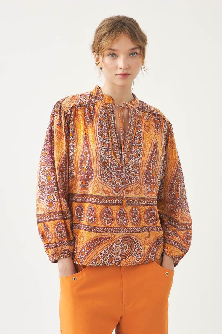 antik batik Blouse ample bohème en coton