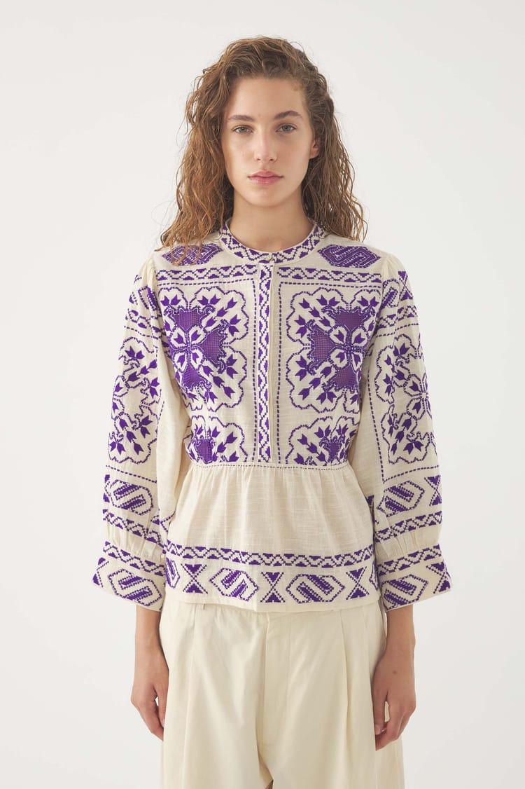 Antik Batik Blouse Brodée Milos