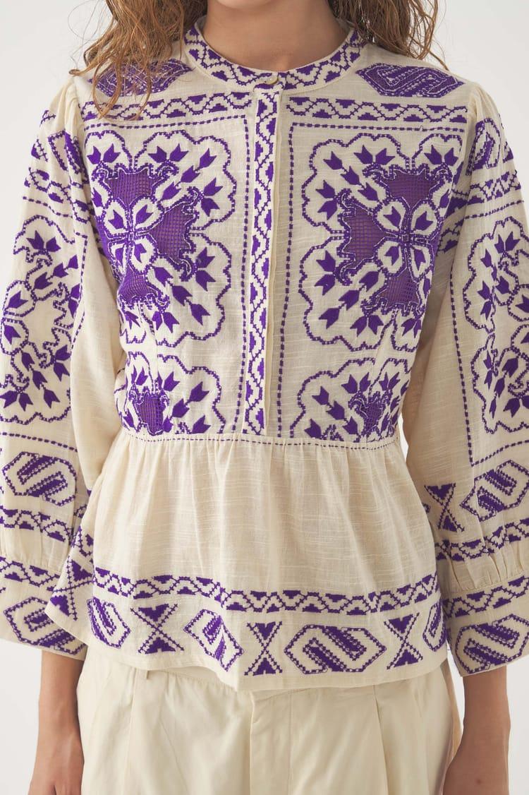 Antik Batik Blouse Brodée Milos