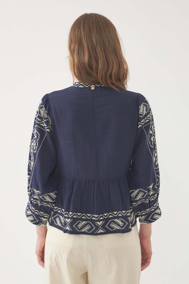 Antik Batik Blouse Brodée Milos