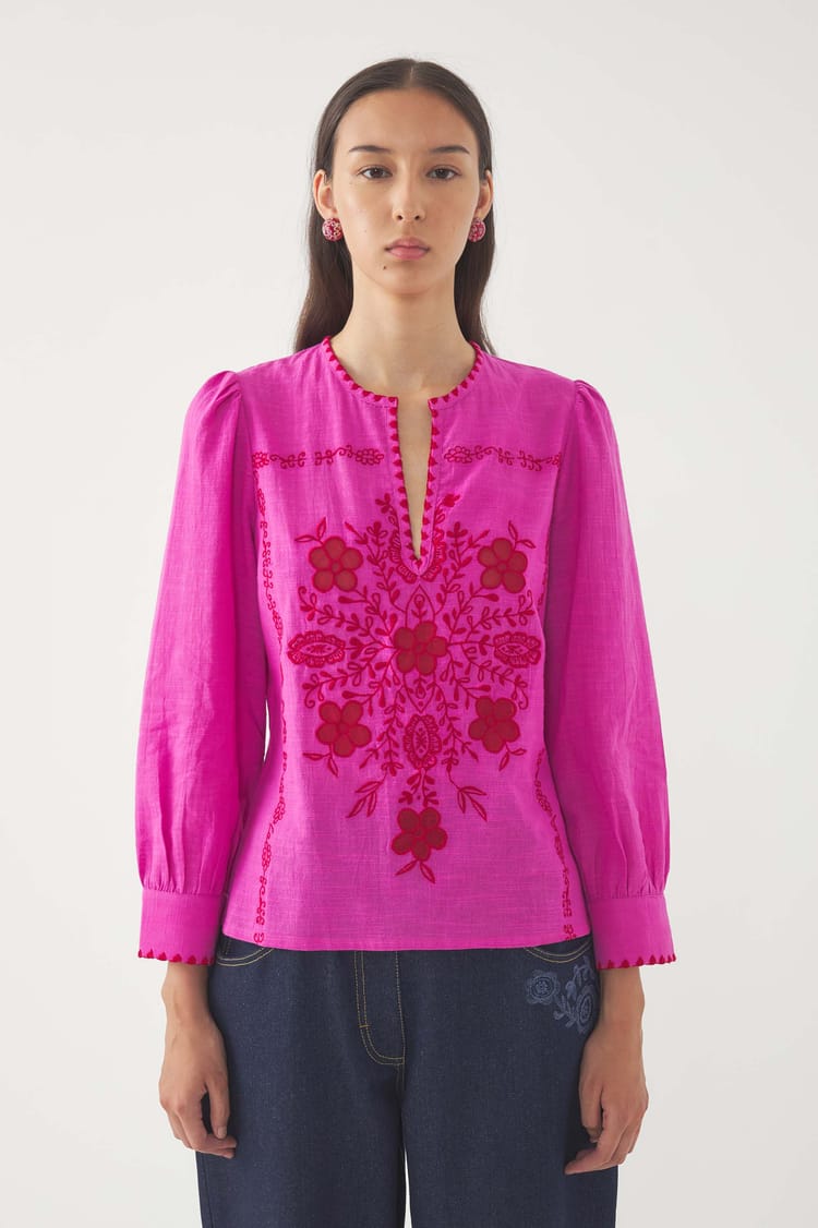 Antik Batik Blouse Brodée Vahani
