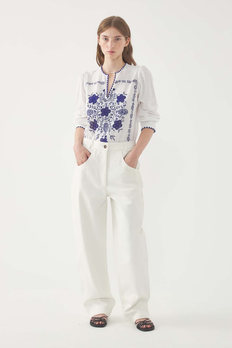 antik batik Blouse brodée Vahani