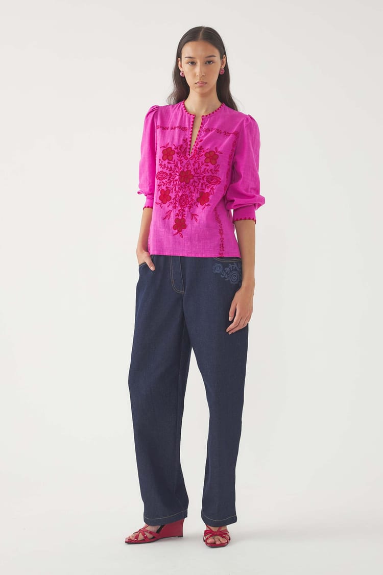 antik batik Blouse brodée Vahani