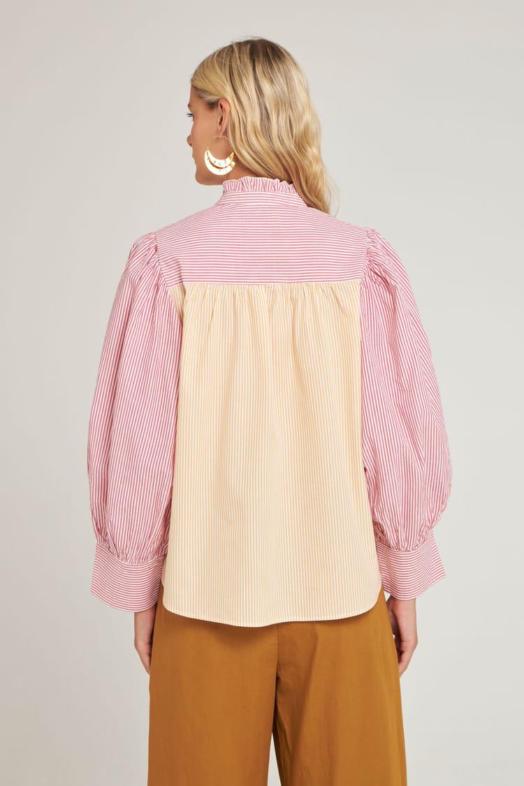 Antik Batik Blouse Rayée Rouge Et Jaune