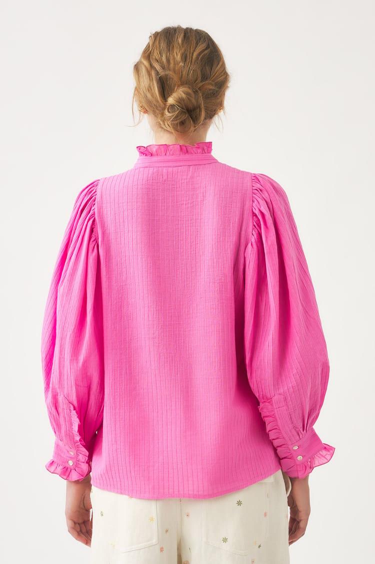 Antik Batik Blouse Rose En Crêpe De Coton