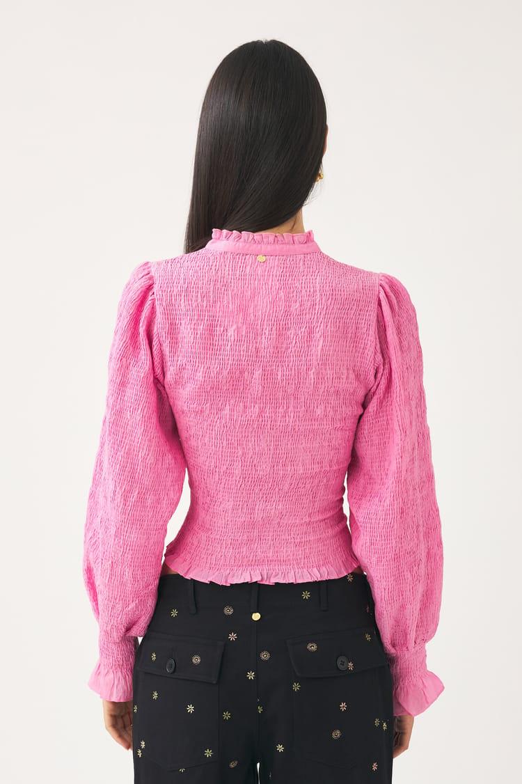 Antik Batik Blouse Smockée Rose